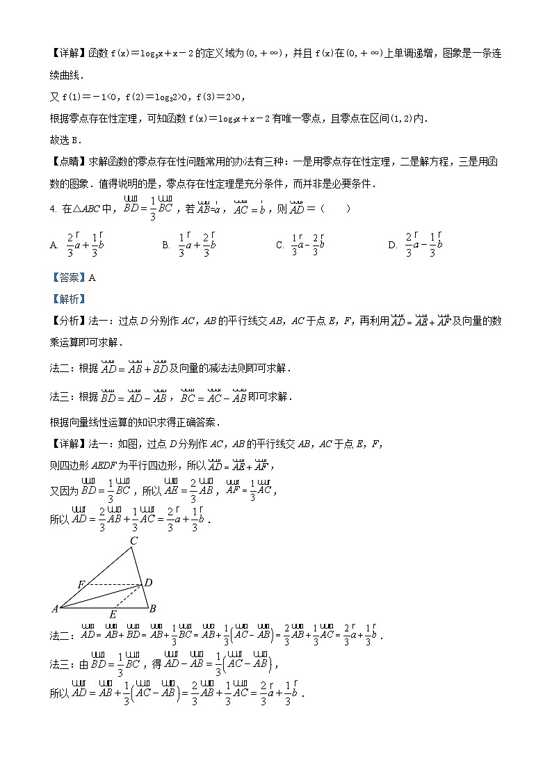 湖南省长沙市周南中学2023-2024学年高一上学期期末考试数学试题 Word版含解析第2页