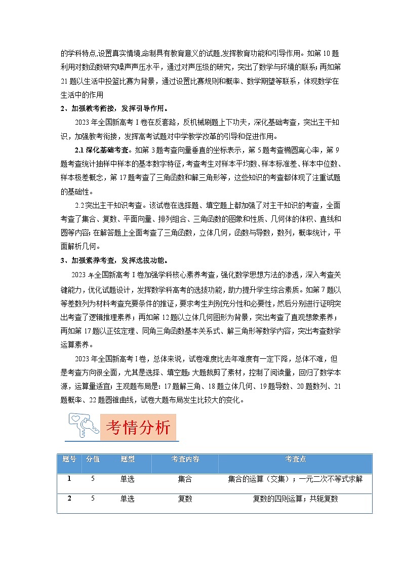 2023年高考数学【讲通练透】 真题完全解读（新高考Ⅰ卷）02
