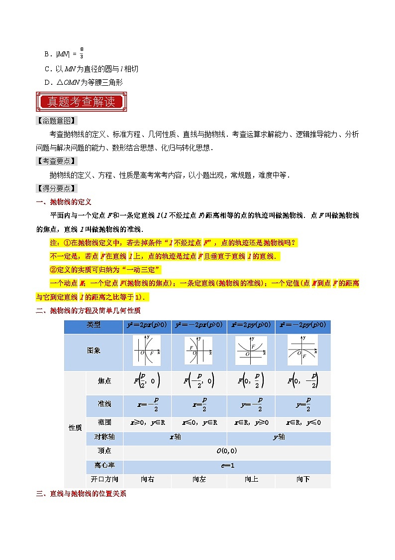 专题14 抛物线（原卷版）第2页