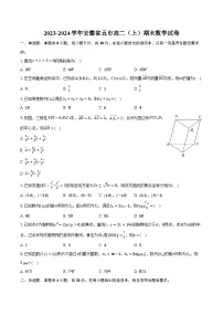 2023-2024学年安徽省五市高二（上）期末数学试卷（含解析）