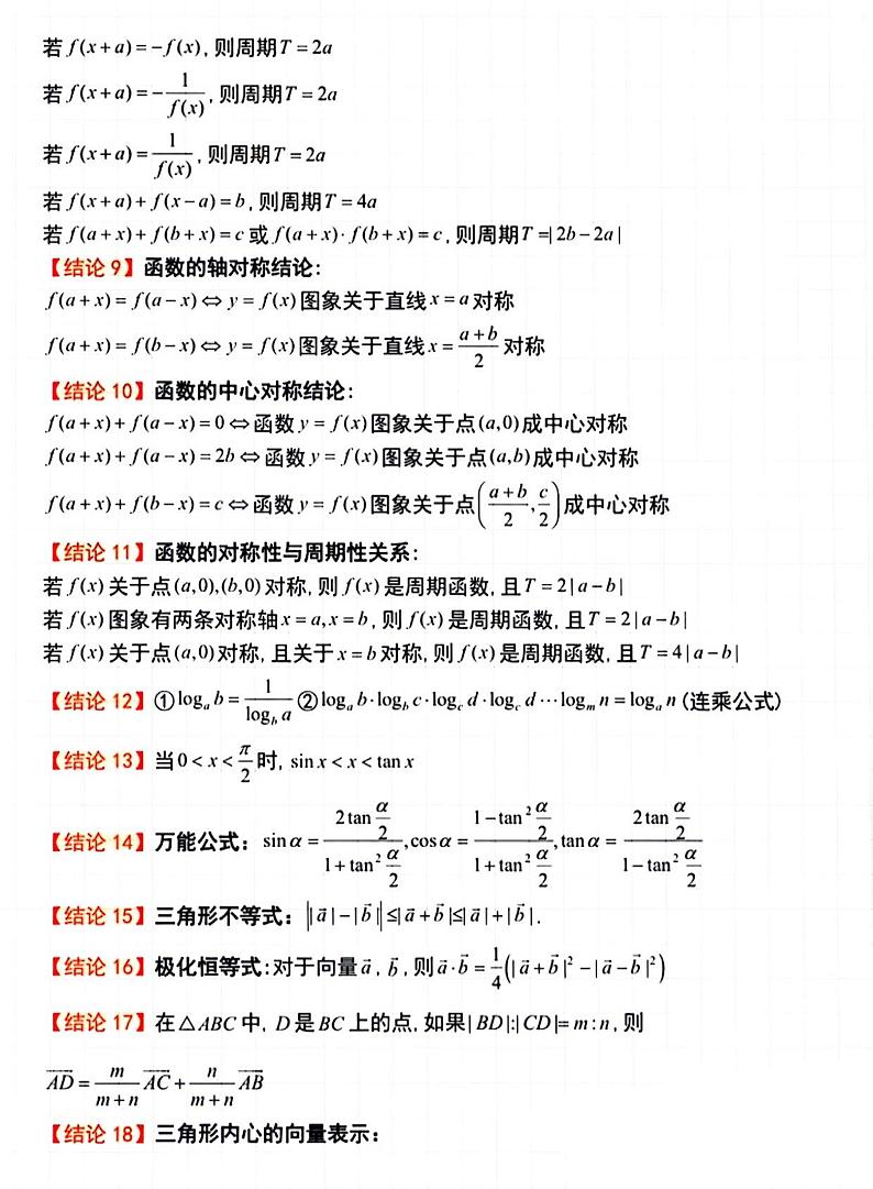 高中数学常考二级结论113条大合集第2页