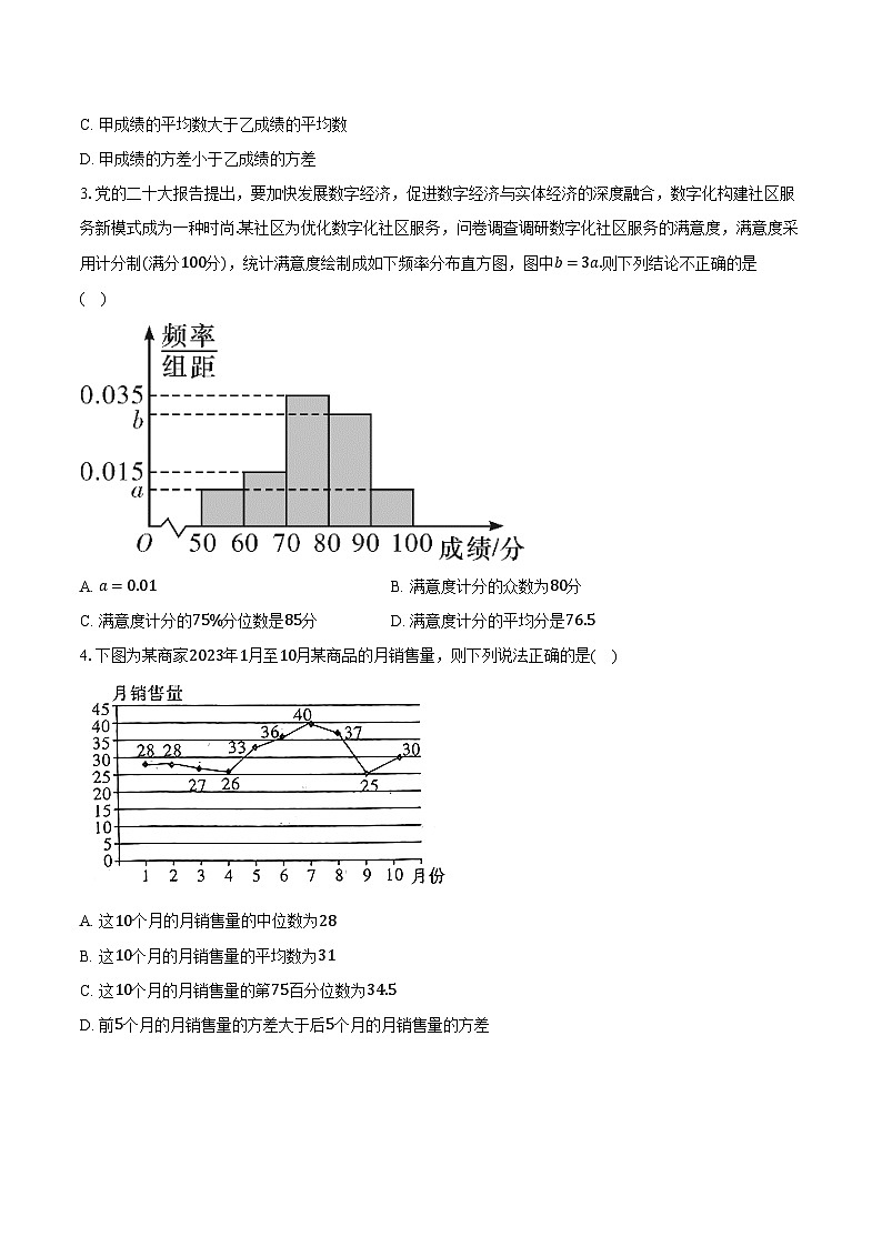9.2用样本估计总体  高中数学人教A版（2019）必修第二册同步练习（含详细答案解析 ）02