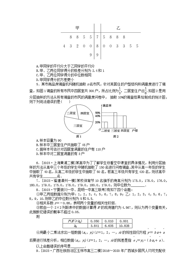 统考版2024高考数学二轮专题复习课时作业11统计统计案例文第2页