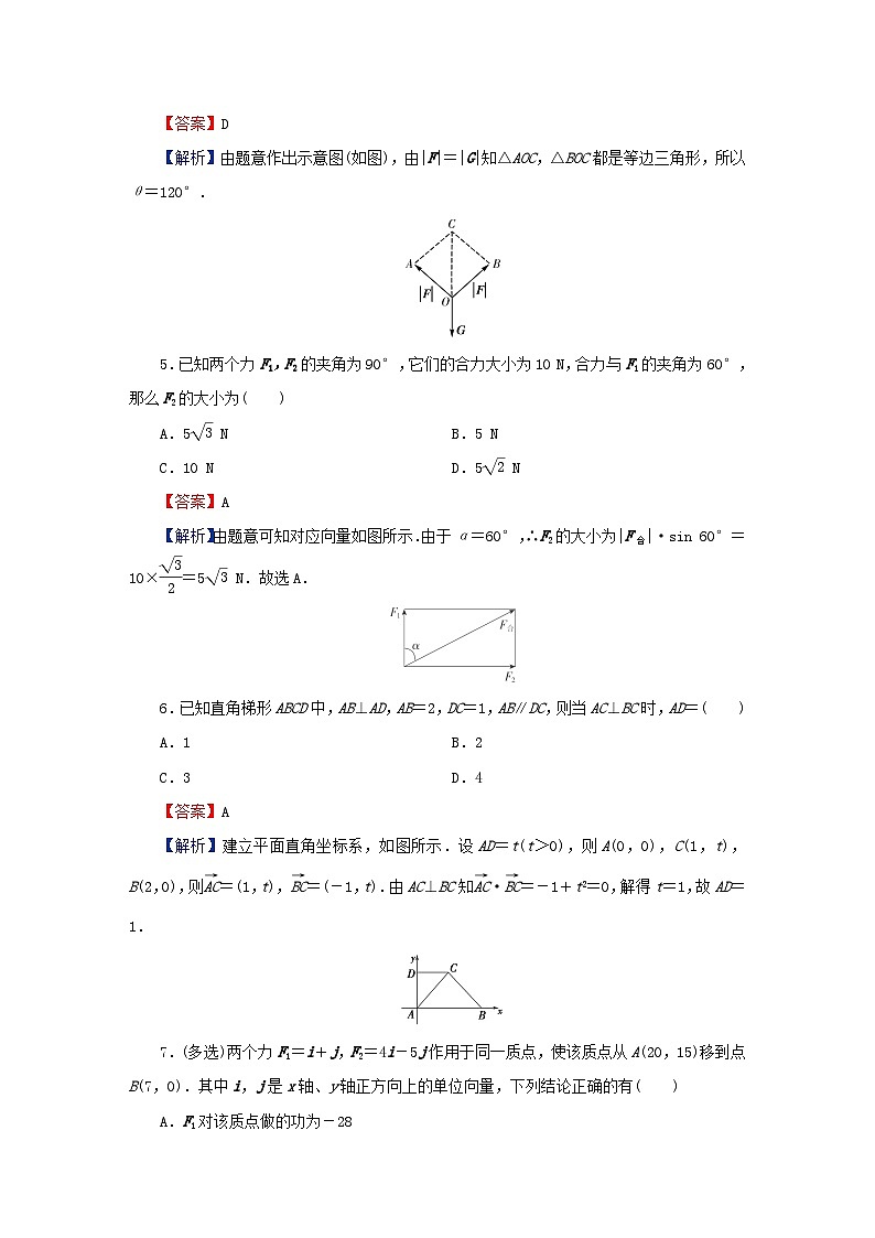 2024春高中数学第六章平面向量及其应用6.4.1平面几何中的向量方法6.4.2向量在物理中的应用举例课后提能训练（人教A版必修第二册）第2页