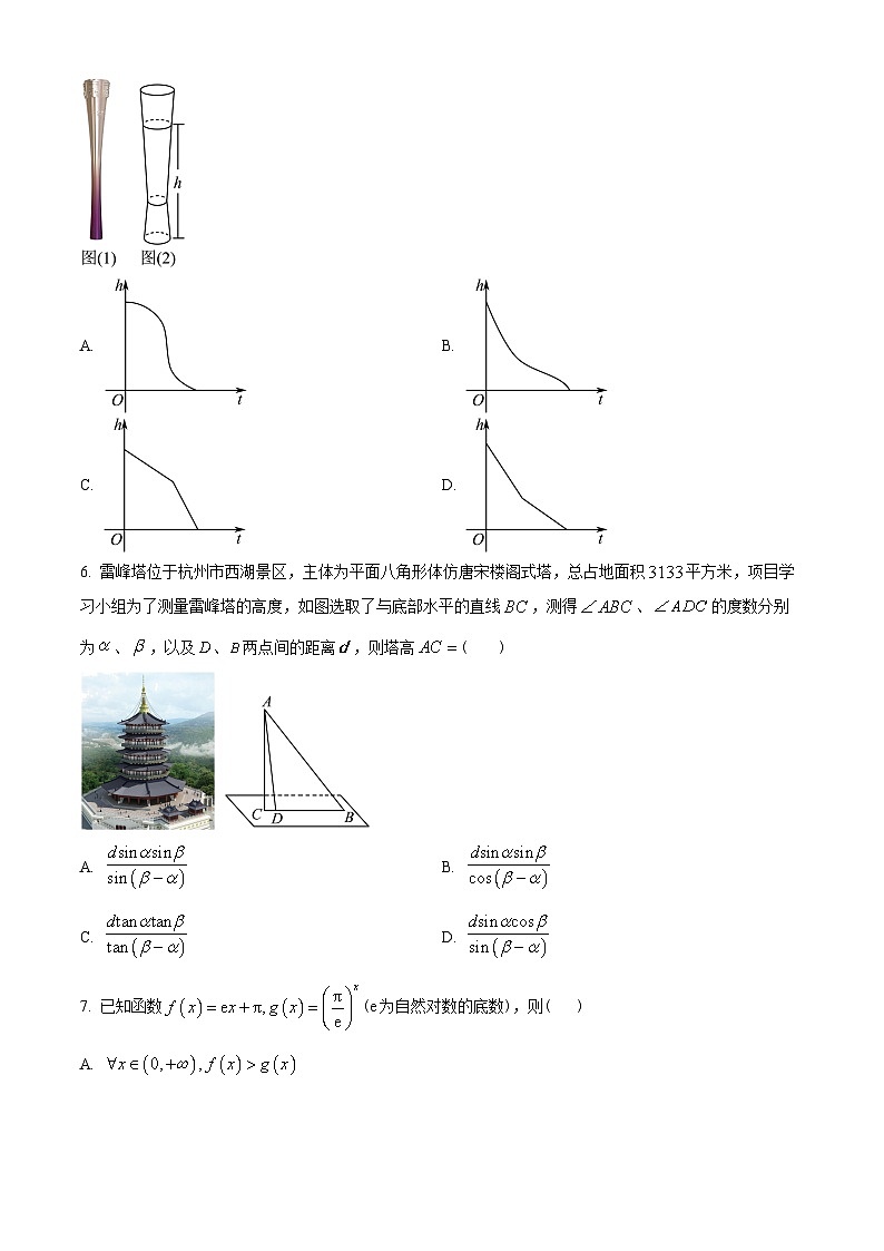 浙江省杭州市2022-2023学年高一下学期期末数学试题(学生版+解析)02