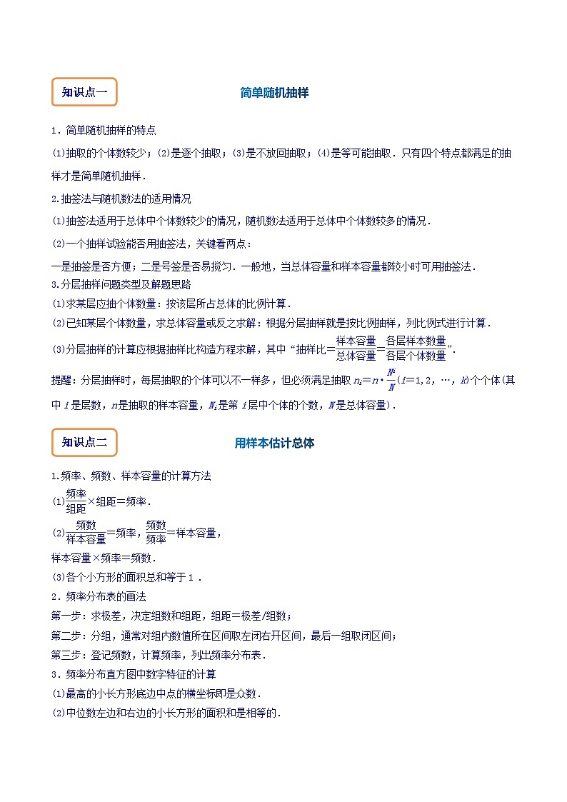 专题10.1 统计（讲+练）-备战高考数学大一轮复习核心考点精讲精练（新高考专用）02