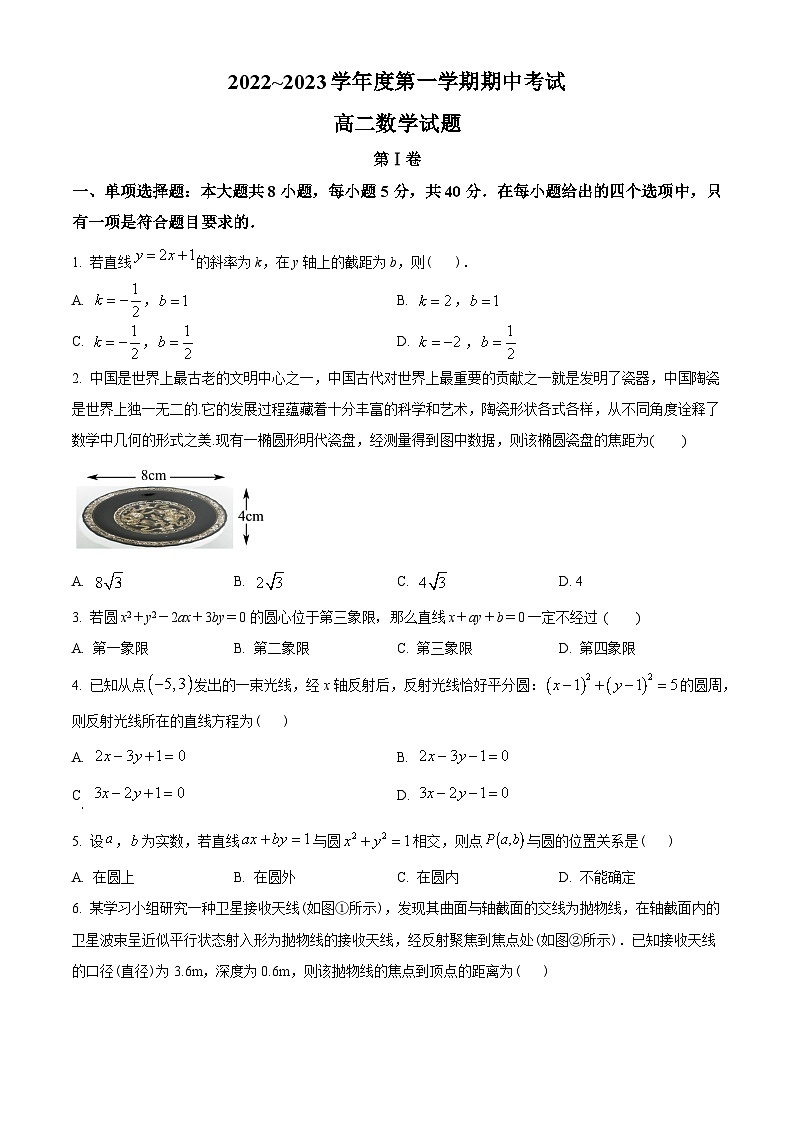 江苏省徐州市2022-2023学年高二上学期期中数学试题(学生版+解析)第1页