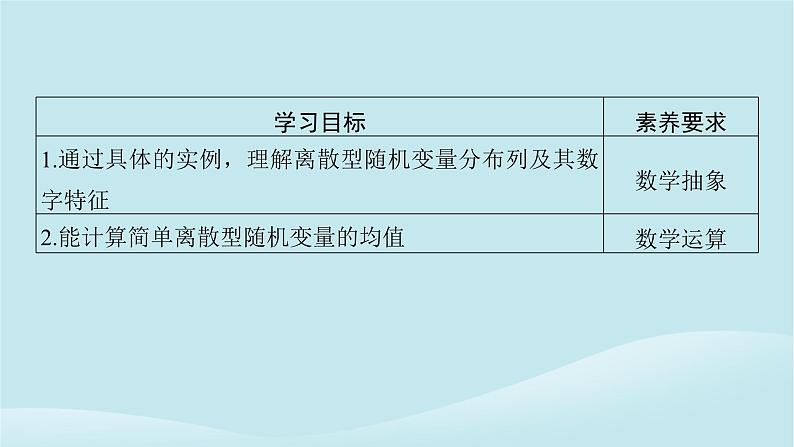 2024春高中数学第七章随机变量及其分布7.3离散型随机变量的数字特征7.3.1离散型随机变量的均值课件（人教A版选择性必修第三册）02