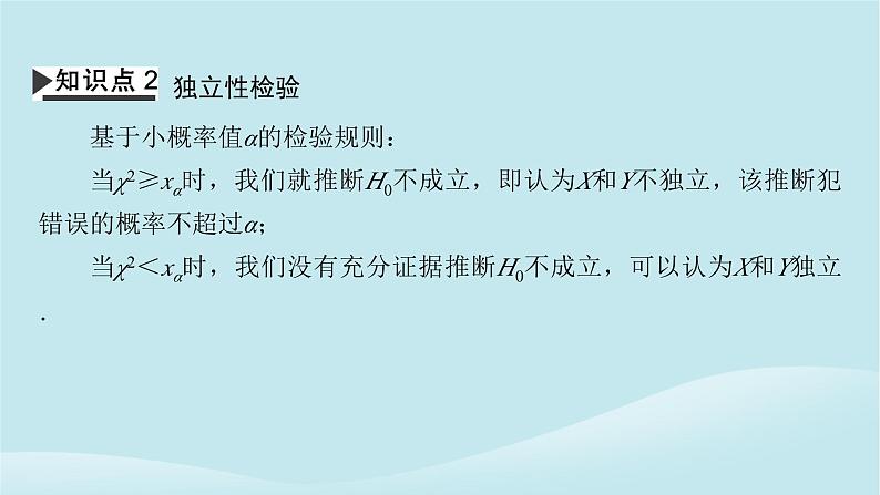 2024春高中数学第八章成对数据的统计分析8.3列联表与独立性检验8.3.2独立性检验课件（人教A版选择性必修第三册）06