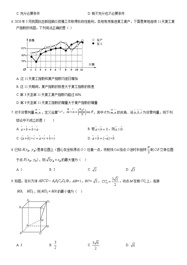 2021北京五中高一下学期期中数学试卷及答案02