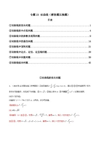 专题23 双曲线（解答题压轴题）（学生+教师版）--310高考数学压轴题（新高考版）