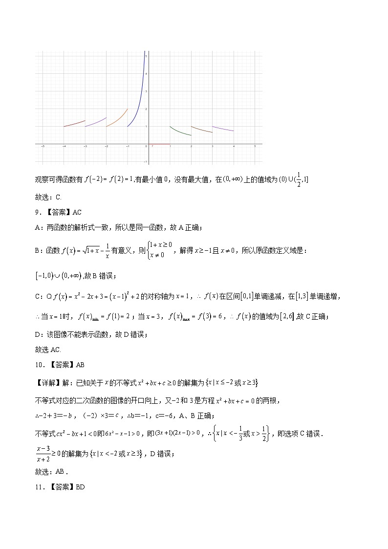 广东省深圳外国语学校（集团）龙华高中部2021-2022学年高一上学期期中考试数学试卷+03