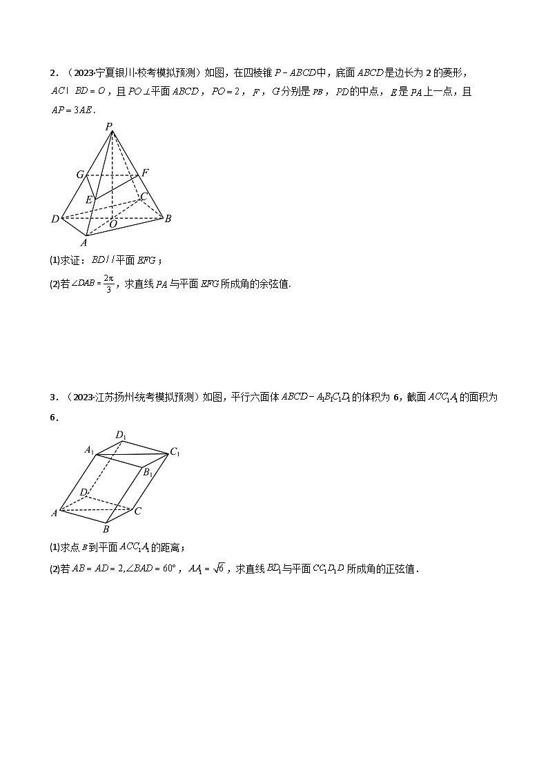 专题20 立体几何与空间向量（解答题压轴题） 高考数学压轴题（新高考版）02