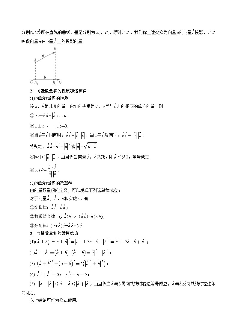 专题6.3 向量的数量积-2023-2024学年高一数学下学期高效讲练测（人教A版必修第二册）02