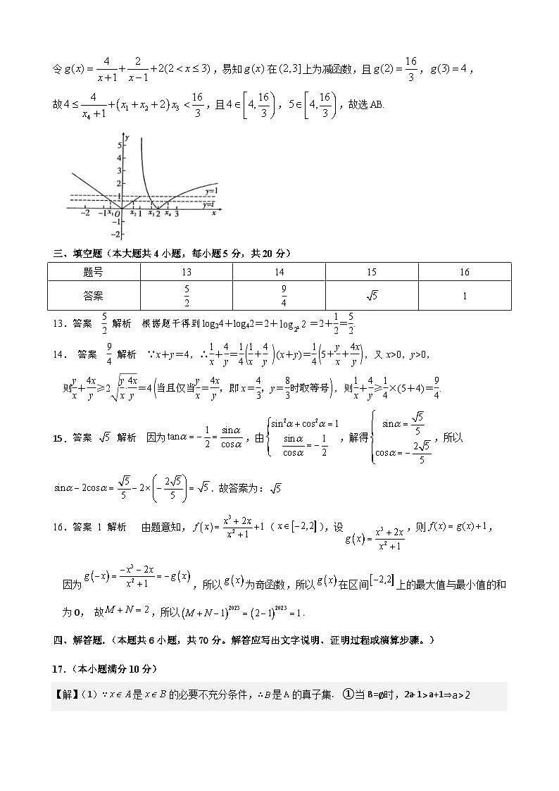 答案：下关一中2023第3页