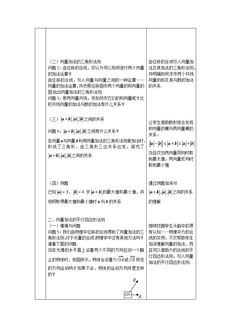 高一数学（人教A版）6.2.1平面向量的加法运算教案02