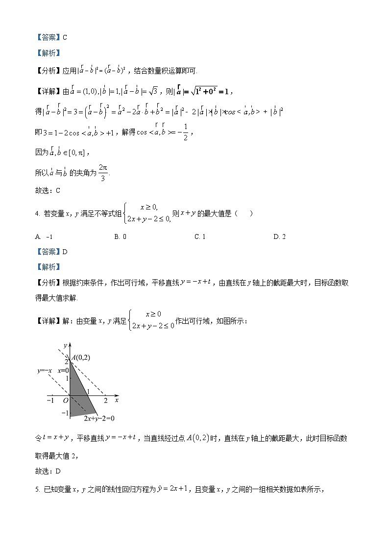 四川省绵阳市2024届高三二模数学（文）试题含解析第2页