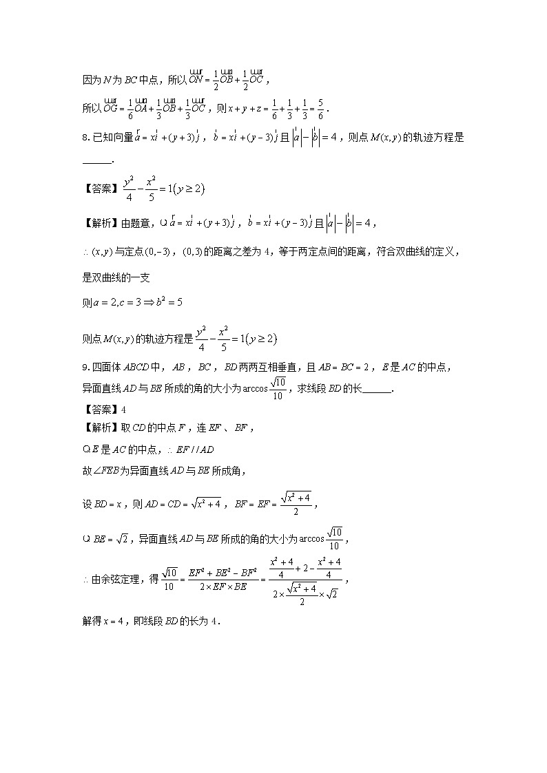2023-2024学年上海市七宝中学高二年级下学期3月月考 - 解析版第3页