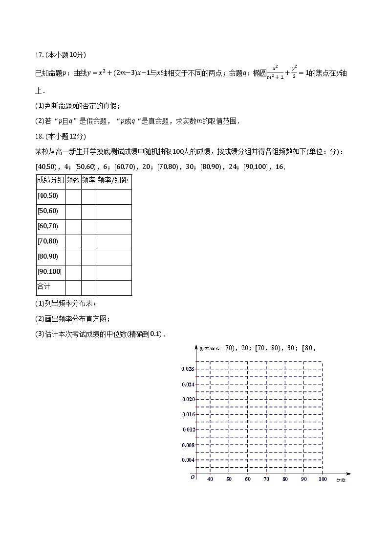 2022-2023学年四川省宜宾市叙州二中高二（下）开学数学试卷（文科）（含解析）第3页