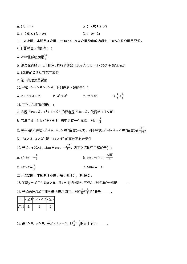 2023-2024学年海南省乐东县华东师大二附中黄流中学高一（下）开学数学试卷（含解析）02