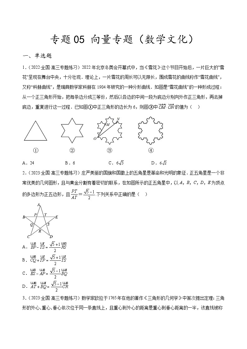 新高考数学二轮复习创新题型专题05 向量专题（数学文化）（原卷版）第1页