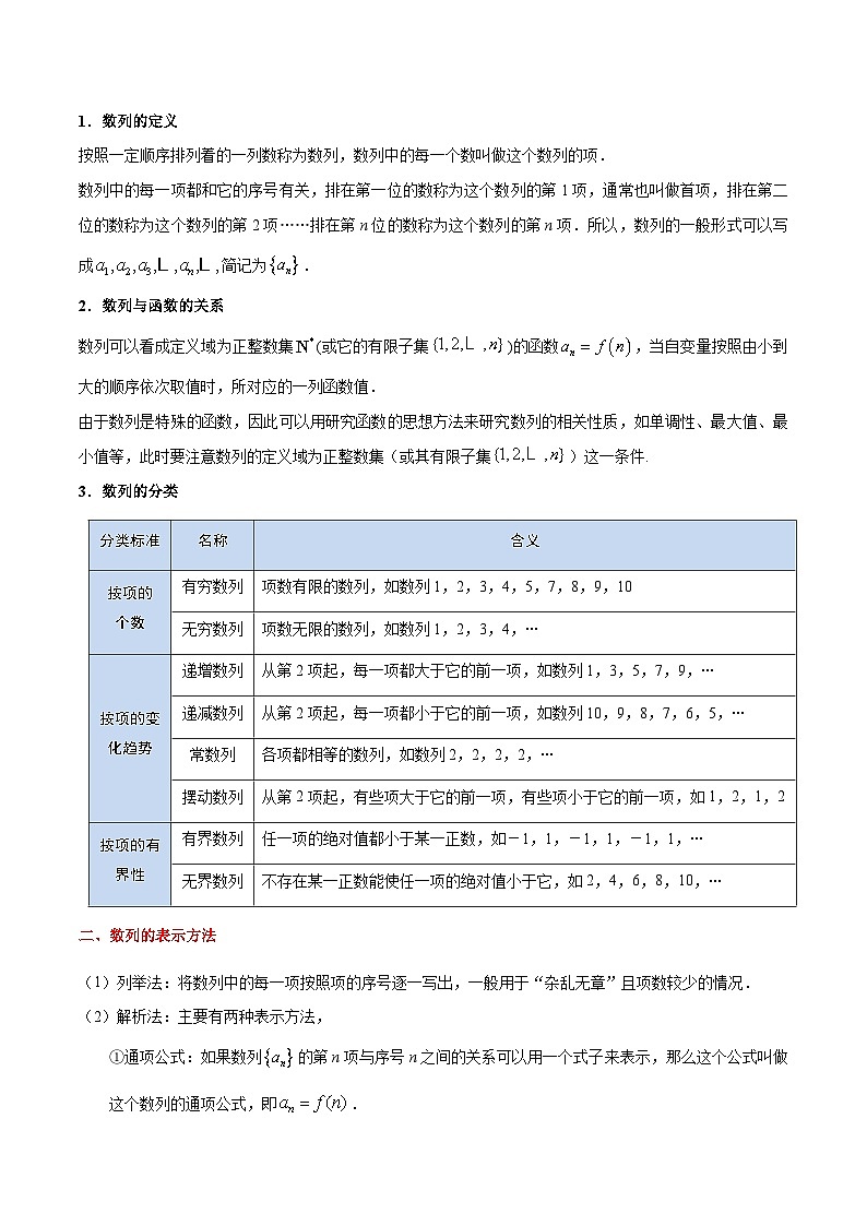 最新高考理数考点一遍过讲义 考点21 数列的概念与简单表示法02