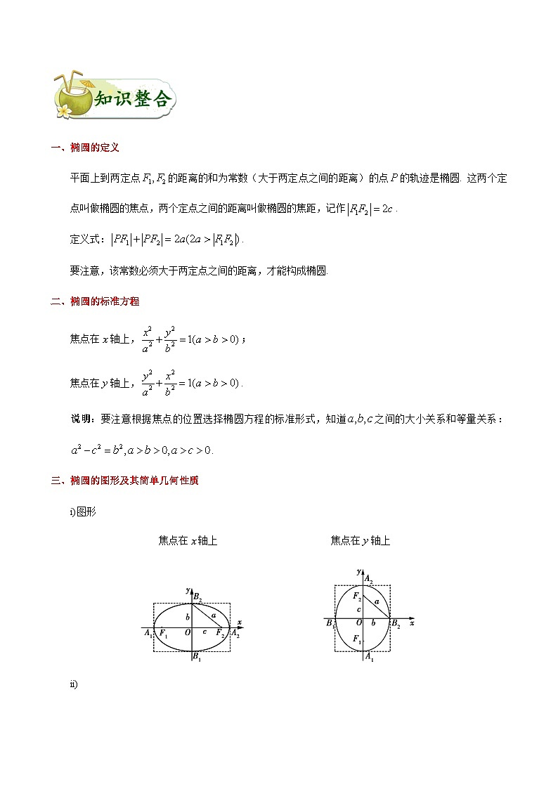 最新高考理数考点一遍过讲义 考点38 椭圆02