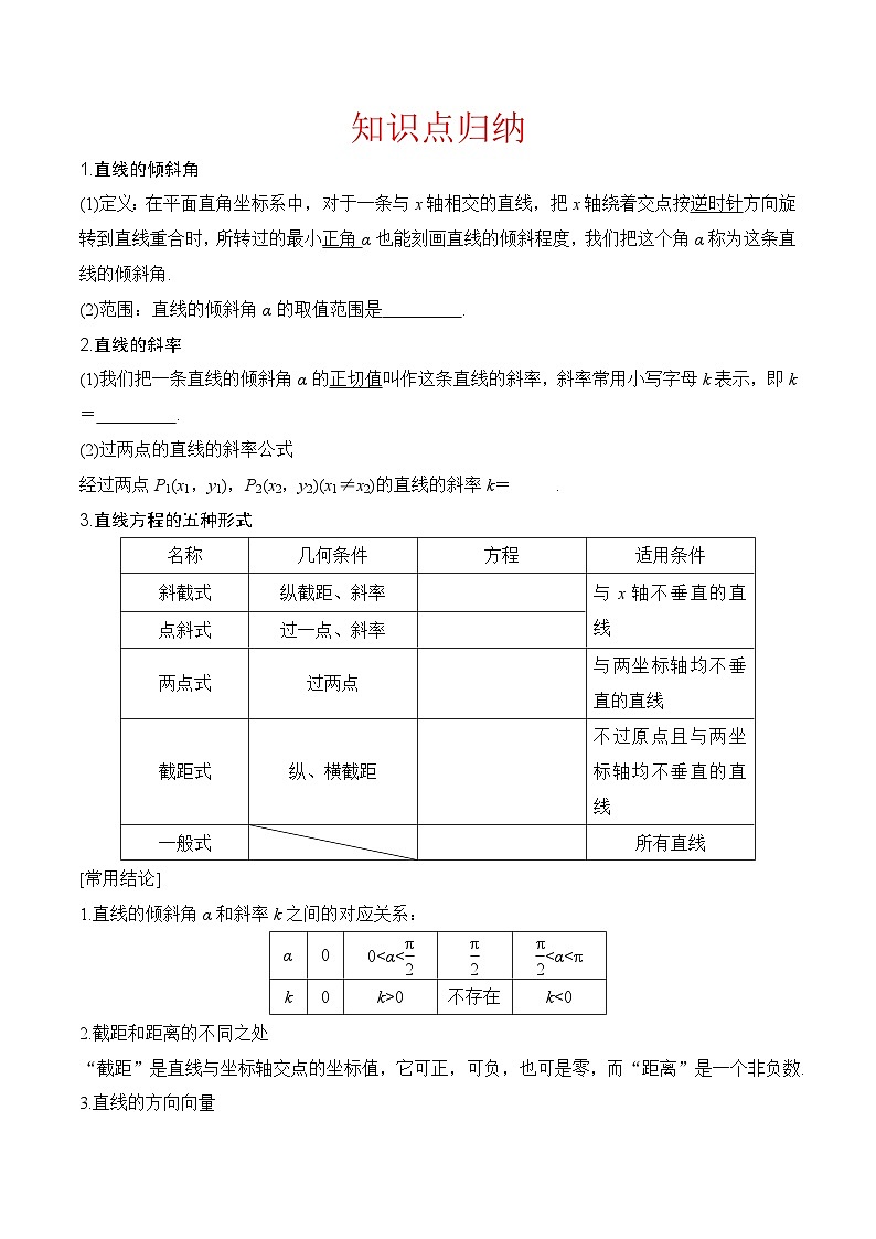 新高考数学圆锥曲线62种题型第一讲 直线的方程（原卷版）第2页