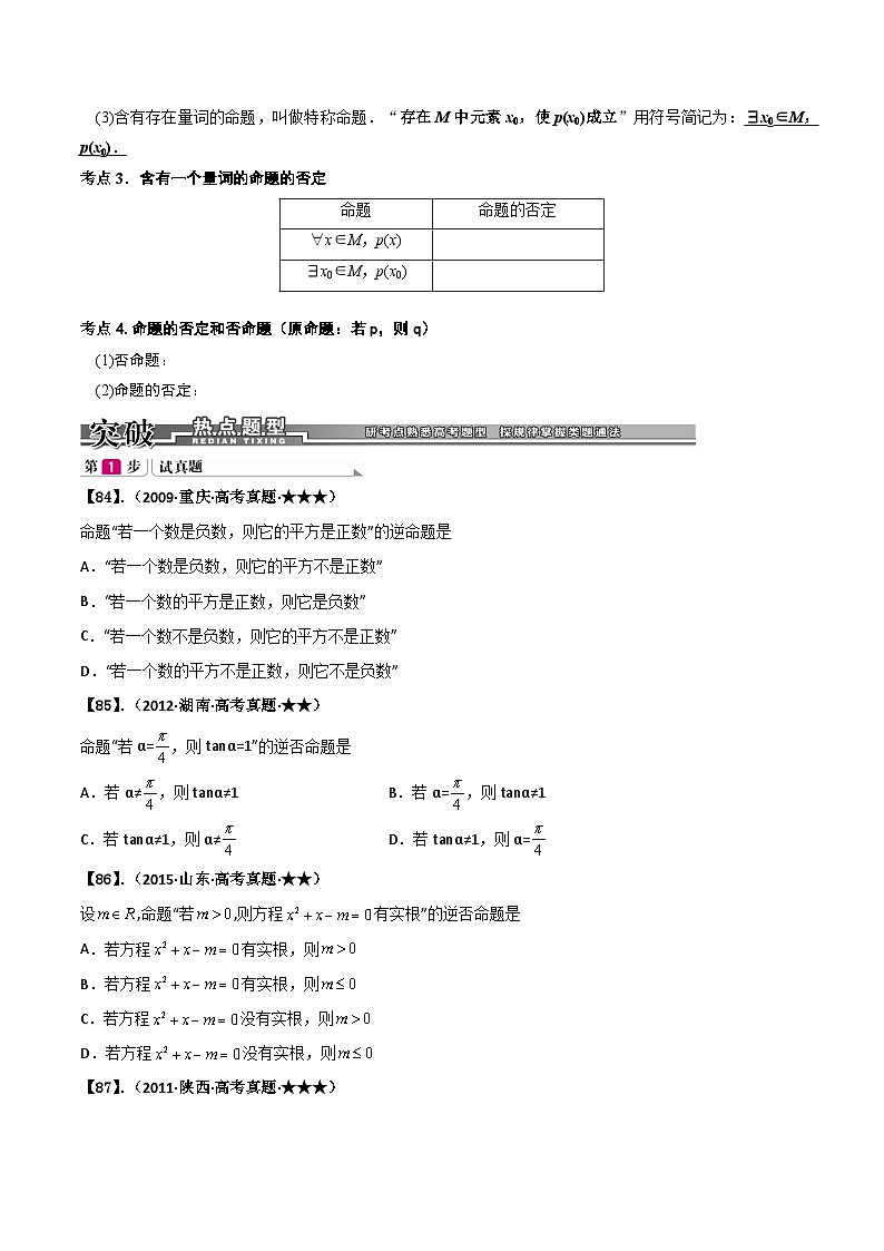 专题1.2 简易逻辑（原卷版） 第2页