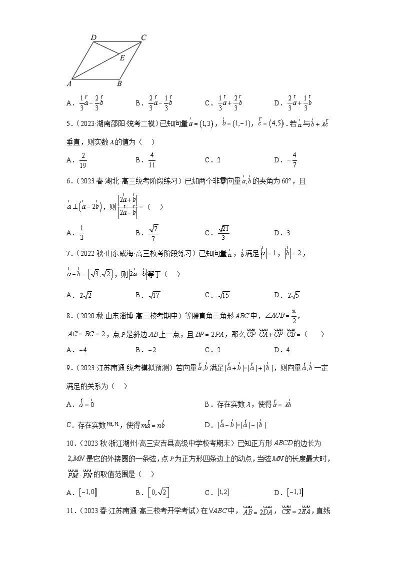 【冲刺985211名校之2023届新高考题型模拟训练】 专题03 平面向量小题综合  （新高考通用）原卷版第2页