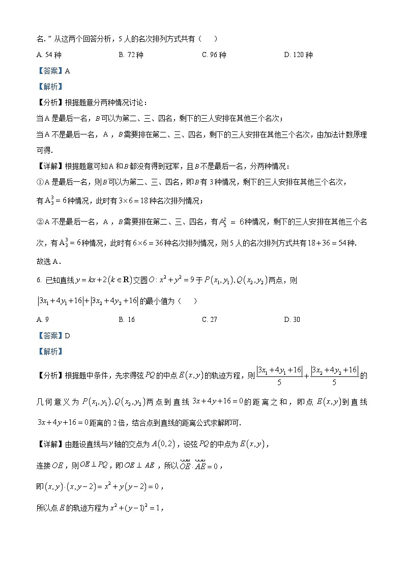 安徽省合肥一六八中学2024届高三“九省联考”考后适应性测试数学试题（一）  Word版含解析第3页