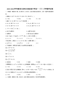 2023-2024学年黑龙江省哈尔滨实验中学高一（下）开学数学试卷（含解析）