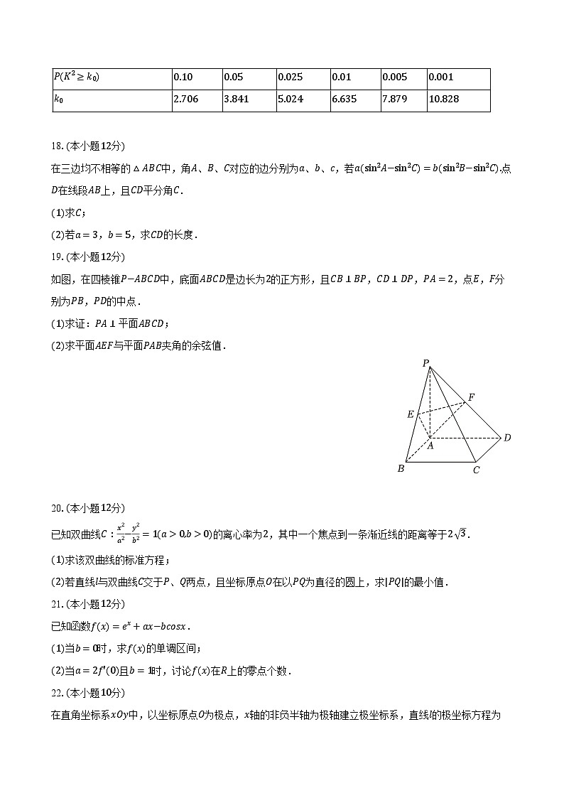 2024年陕西省安康市高考数学第三次质检试卷（理科）（含解析）第3页