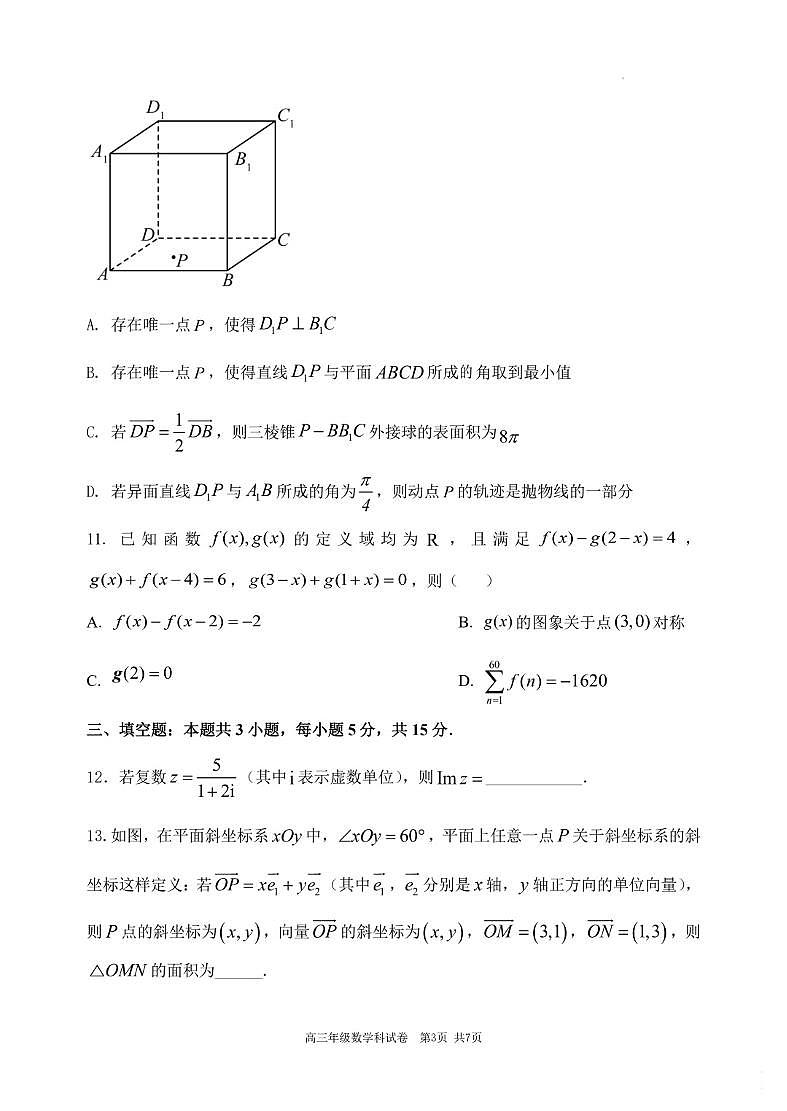 2024届东北育才第六次模拟考试数学试卷+答案第3页