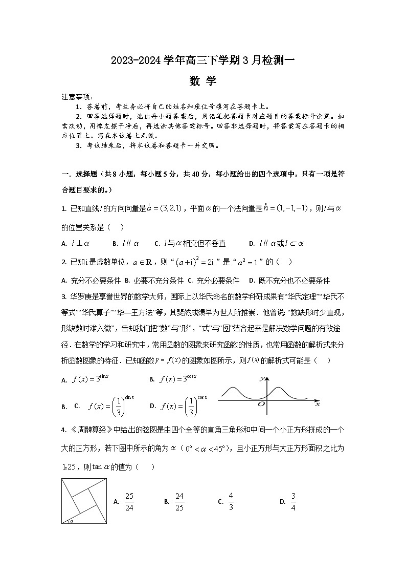 2024漯河高级中学高三下学期3月月考试题数学含解析01
