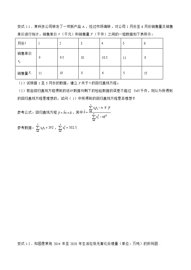 备战2024年高考数学二轮复习专题07回归分析(原卷版+解析)第2页
