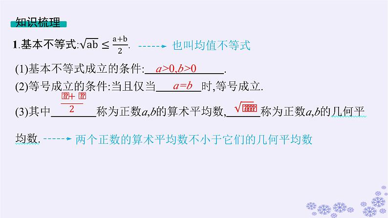 适用于新高考新教材备战2025届高考数学一轮总复习第2章一元二次函数方程和不等式第2节基本不等式课件新人教A版第5页