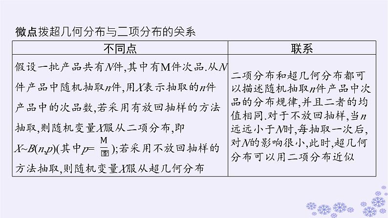 适用于新高考新教材备战2025届高考数学一轮总复习第11章计数原理概率随机变量及其分布第7节二项分布超几何分布正态分布课件新人教A版08