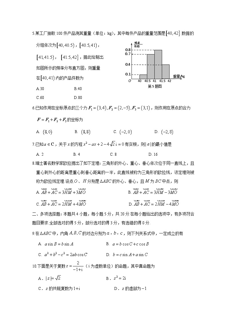 山东省肥城市2019-2020学年高一下学期期中考试——数学试题第2页