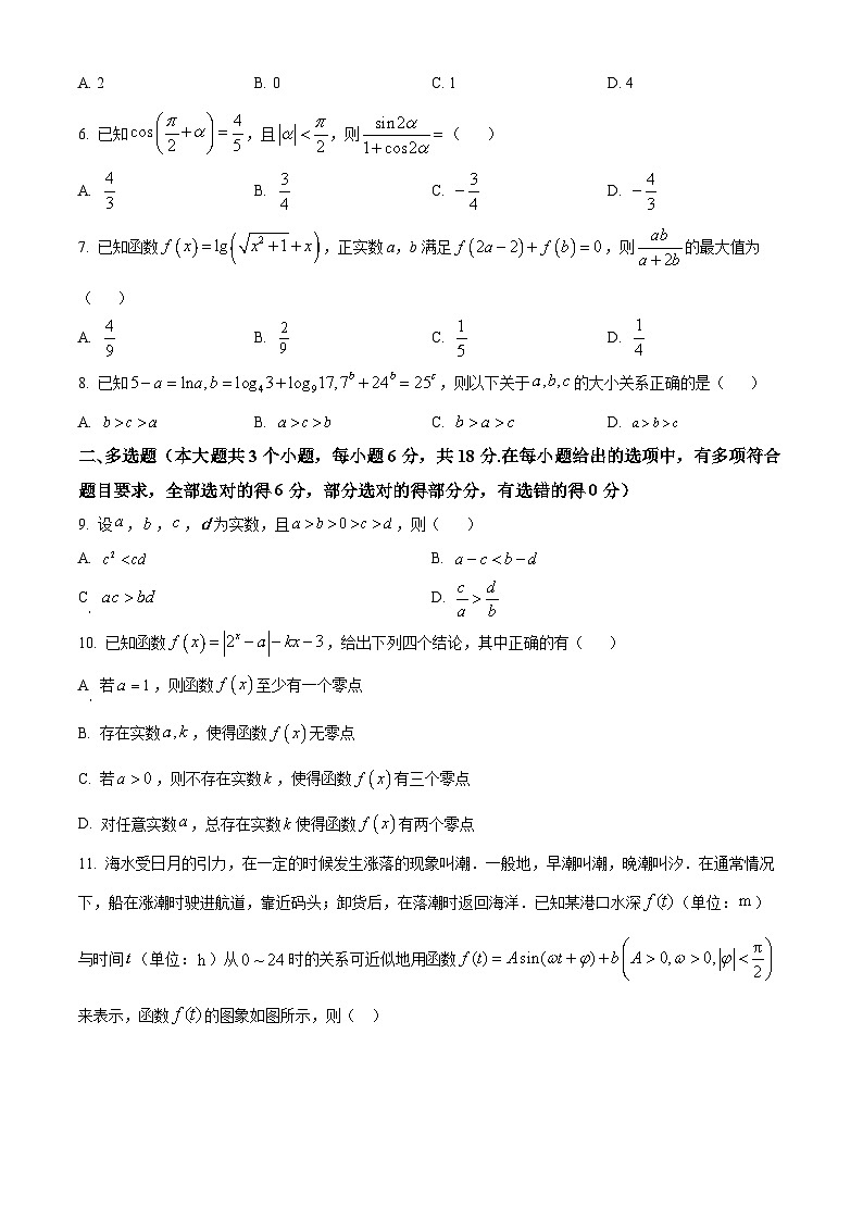 湖南省长沙市湖南师范大学附属中学2023-2024学年高一下学期入学考试数学试卷无答案第2页