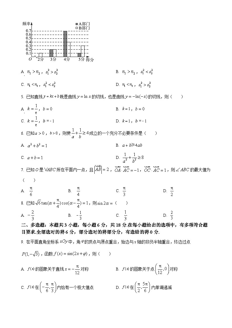 福建省2024届高三下学期数学适应性练习卷（Word版附解析）02