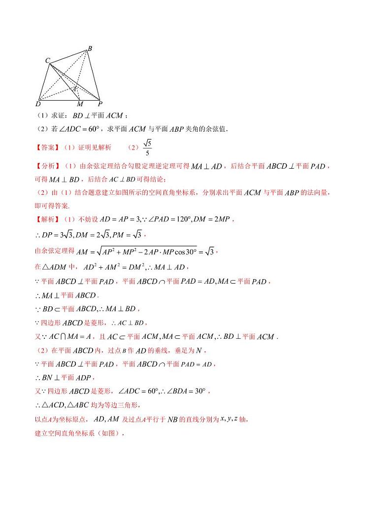 大题强化及变式训练（1）-2024届高三数学二轮复习大题强化及变式训练（新高考九省联考题型）（解析版）第3页
