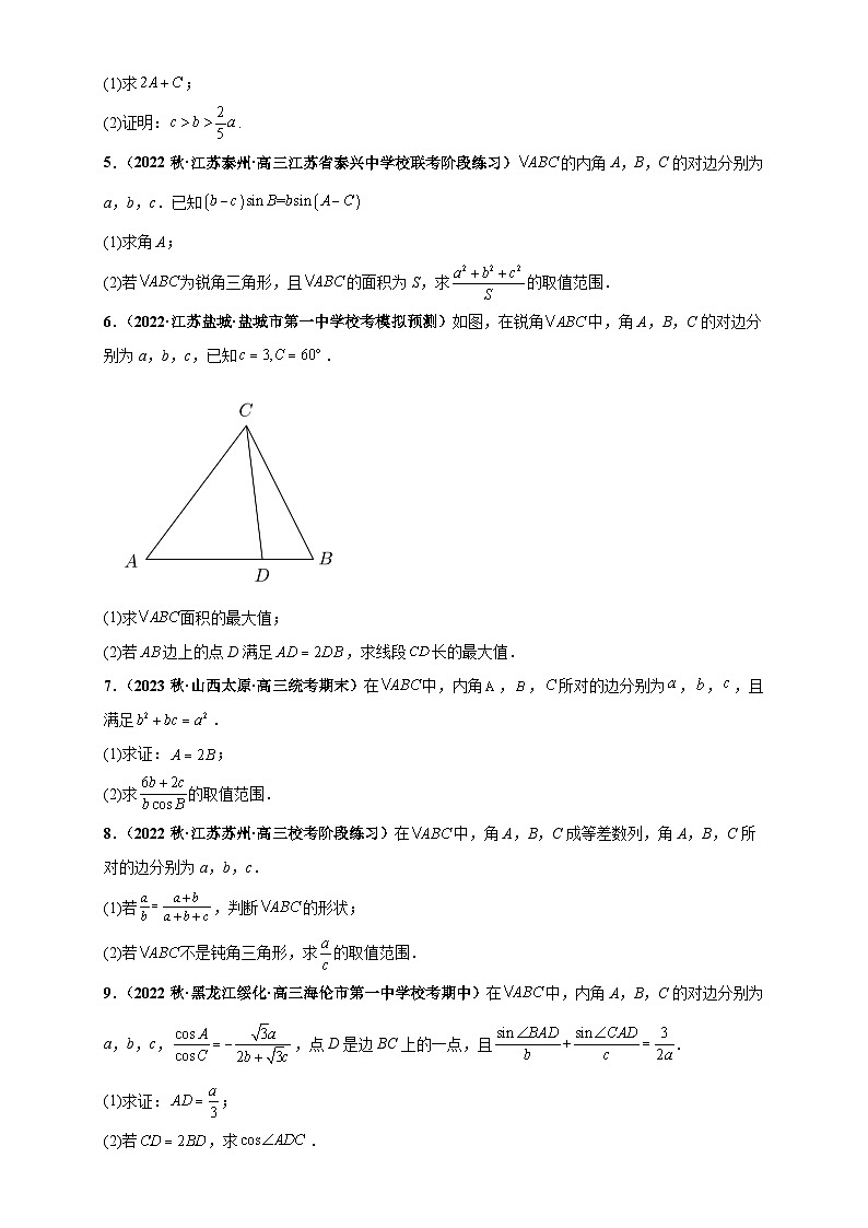 专题02 三角函数与解三角形大题压轴练（原卷版）第2页