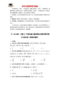 【考前50天】最新高考数学重点专题三轮冲刺演练  专题10 平面向量小题  （拔高版）