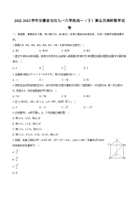 2022-2023学年安徽省安庆九一六学校高一（下）第五次调研数学试卷（含解析）