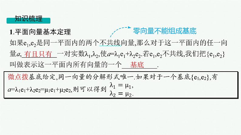 第7章  平面向量、复数 第2节  平面向量基本定理及向量坐标运算 2025届高考数学一轮总复习(适用于新高考新教材)ppt第5页