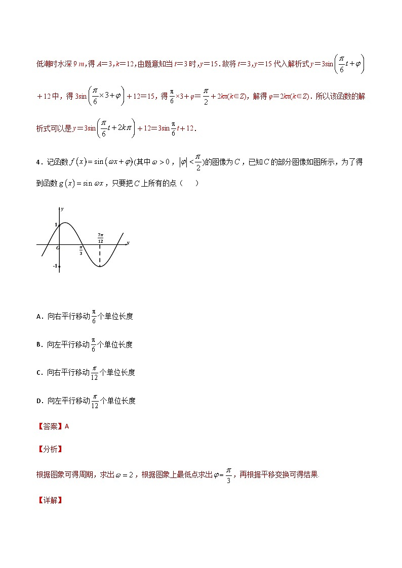 专题52 五点法求三角函数解析式(解析版)第3页