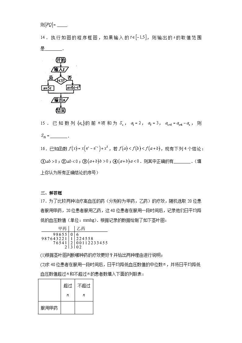 内蒙古自治区包头市2024届高三一模数学（理）试题第3页