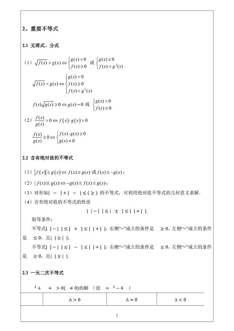 高考数学专题-不等式方法技巧及题型全归纳（100页）第3页