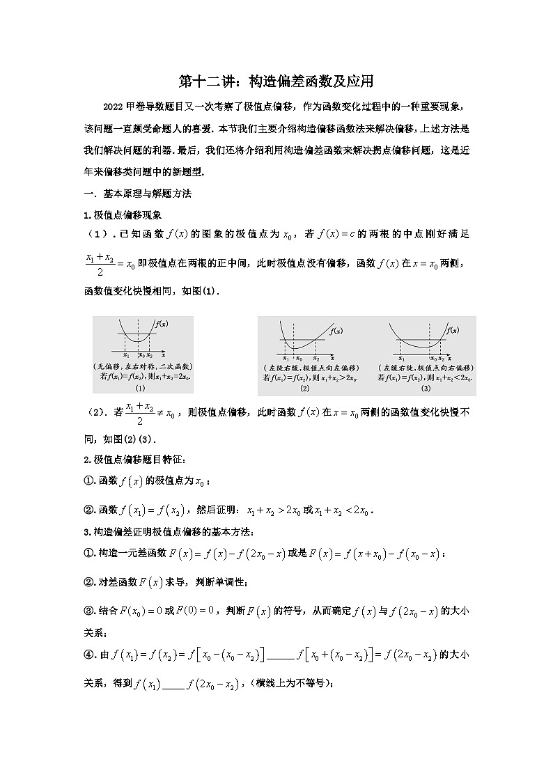 高考数学导数专题-12.偏差函数及应用01